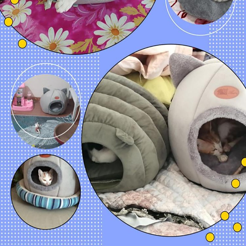 New Deep sleep comfort in winter cat bed little mat basket for cat‘s house products pets tent cozy cave beds Indoor cama gato - MARC SHERL