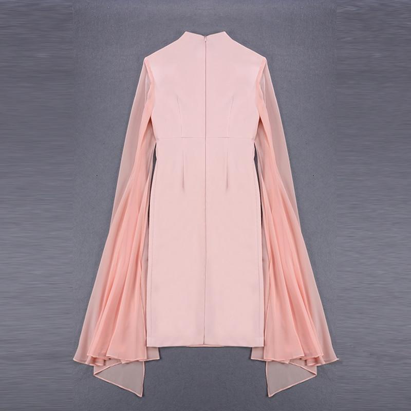 Designer Runway Dress Women's Stylish Cloak Sleeve Dress Party Dress - MARC SHERL