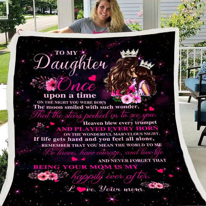 Letter To Daughter Digital Printed Blanket Lamb Velvet Flannel Envelope Blanket