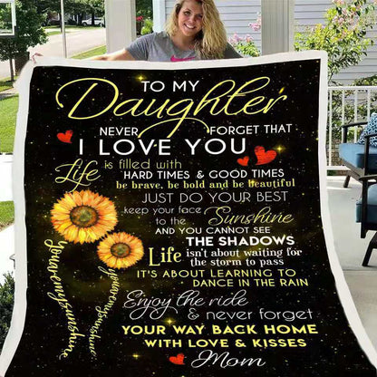 Letter To Daughter Digital Printed Blanket Lamb Velvet Flannel Envelope Blanket