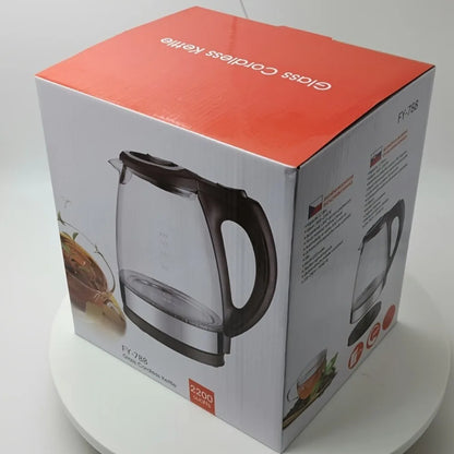 1.7L Glass and Stainless Steel Electric Kettle, 1200W