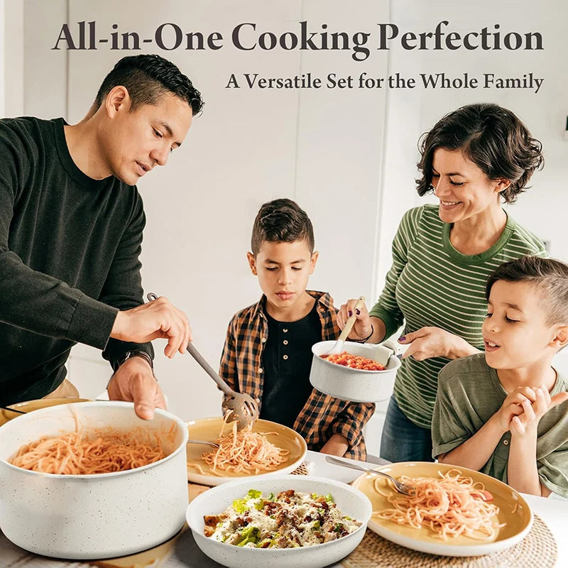 Removable Handle Non-Stick Pots and Pans Set for Kitchen and Camping
