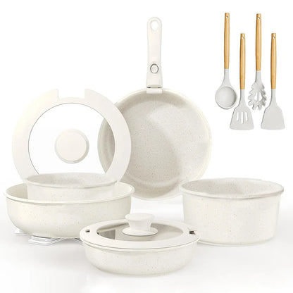 Removable Handle Non-Stick Pots and Pans Set for Kitchen and Camping