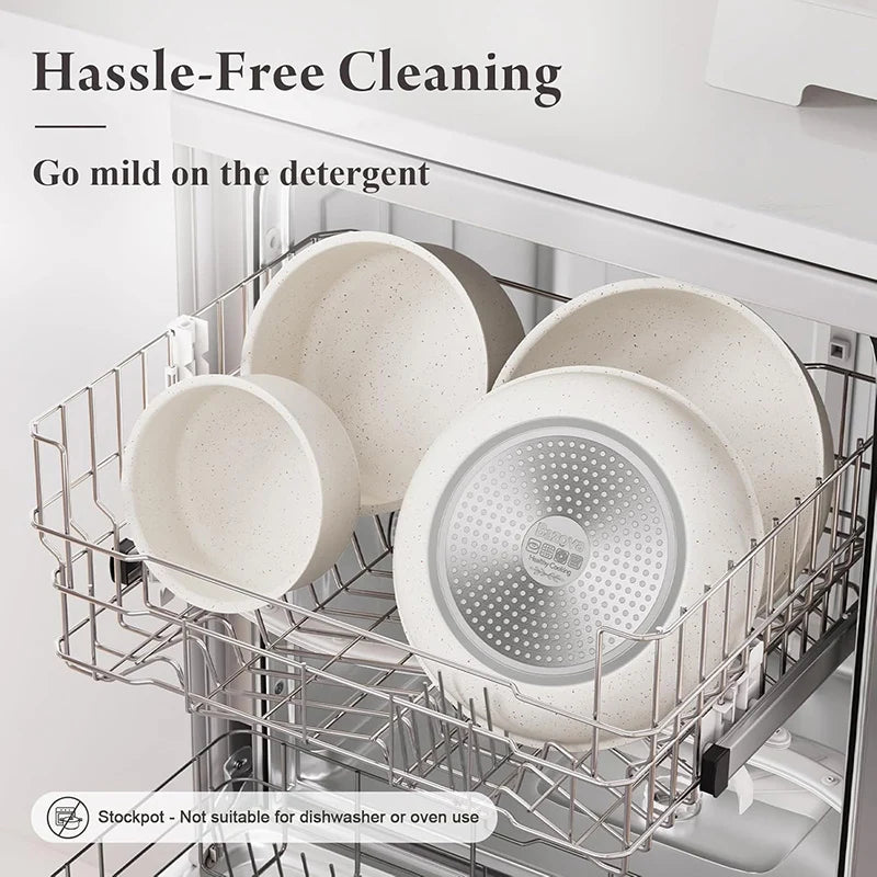 Removable Handle Non-Stick Pots and Pans Set for Kitchen and Camping