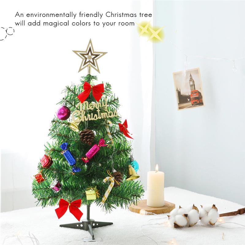 60Cm Kerstboom Met Led Licht En Ornament Tafel Decoratie Xmas Party Ornament Voor Home Office Etalage - MARC SHERL