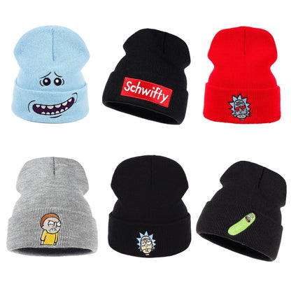 Winter Embroidery Knitted Hat Cartoon Beanie Outdoor Skiing Knit Hat - MARC SHERL