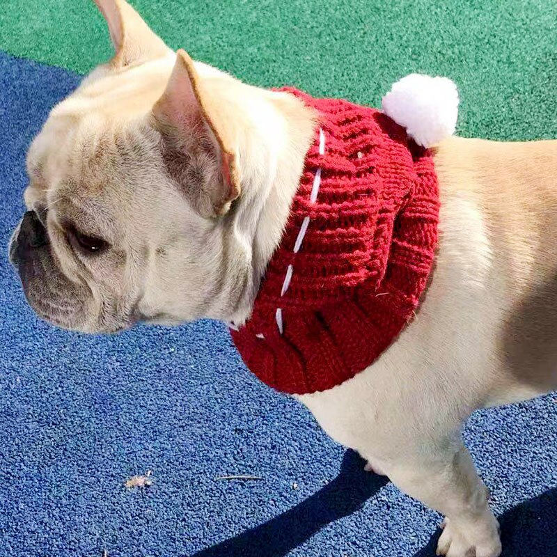 Winter Dog Cap Christmas Pet Hats Dog Accessories Woolen Puppy Hat With Ball Headwear for Small Dogs French Bulldog Pet Products - MARC SHERL