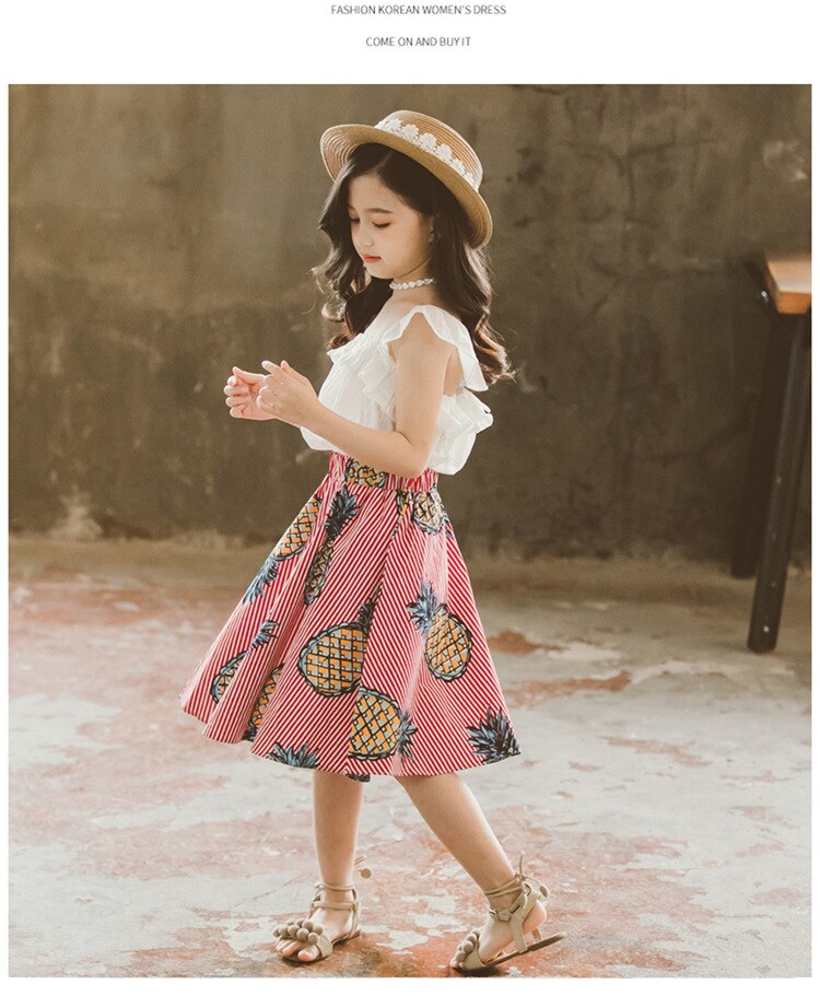 Girls Clothes Set 2020 Summer Fashion Kids Clothes Tops+Dress 2Pcs Outfits For Girls Suit Toddler Girl Clothes Children Clothing - MARC SHERL