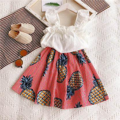 Girls Clothes Set 2020 Summer Fashion Kids Clothes Tops+Dress 2Pcs Outfits For Girls Suit Toddler Girl Clothes Children Clothing - MARC SHERL