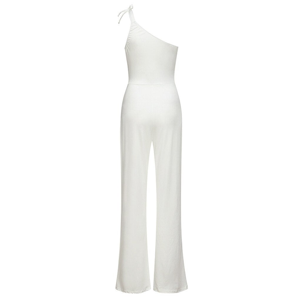 NEW Women playsuits and jumpsuits Solid Sleeveless Strapless Bandage Jumpsuit Long Wide Leg Trousers combi pantalon femme#XB35 - MARC SHERL