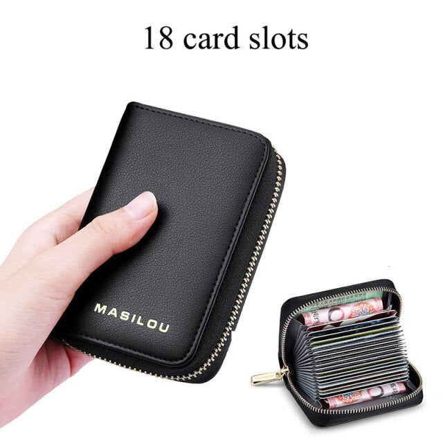 Genuine Leather Business Card Holder Anti Theft RFID - MARC SHERL