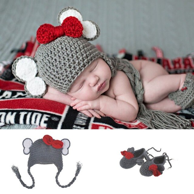 Baby Cap Crocheted Baby Hat Boy Christmas Outfit New Born Photography Props Handmade Knitted Photo Prop Infant Accessories - MARC SHERL