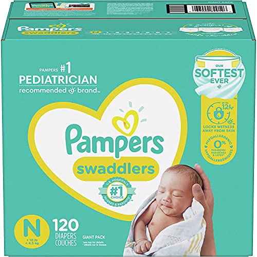 Marcsherl Diapers Newborn/Size 0 (< 10 lb), 120 Count - Pampers Swaddlers Disposable Baby Diapers, Giant Pack (Packaging May Vary) - MARC SHERL