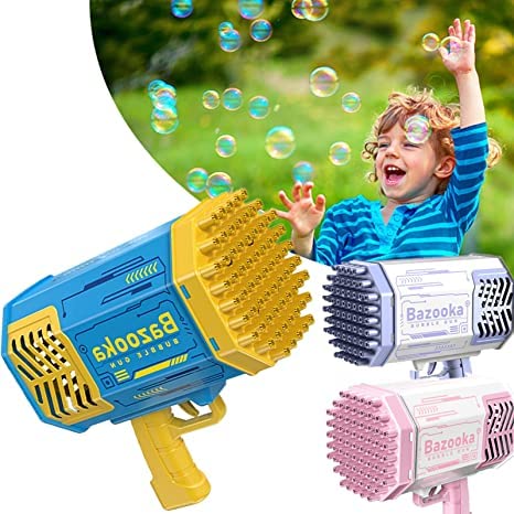 Marcsherl Bubble Gun Machine 69 Holes with 20.28OZ Bubble Solution - Super Bubble Blower Gun for Kids,Adult, Giant Bubbles Colorful Light Bubble Machine Gun for Party,Wedding,Camping,Travel (Purple) - MARC SHERL