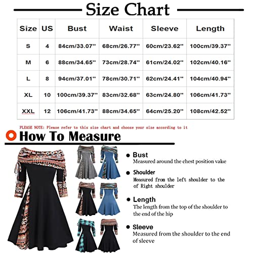 Christmas Outfits for Women Long Sleeve Floor Length Dresses for Women Christmas Print Dress for Women Christmas Tree Sweater Dress Cocktail Holiday Party Flare Dress