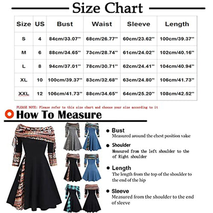 Christmas Outfits for Women Long Sleeve Floor Length Dresses for Women Christmas Print Dress for Women Christmas Tree Sweater Dress Cocktail Holiday Party Flare Dress