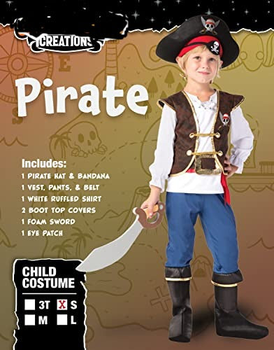 Creations Boys Pirate Costume for Kids Deluxe Costume Set (S 5-7) - MARC SHERL