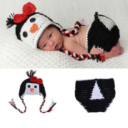 Baby Cap Crocheted Baby Hat Boy Christmas Outfit New Born Photography Props Handmade Knitted Photo Prop Infant Accessories - MARC SHERL