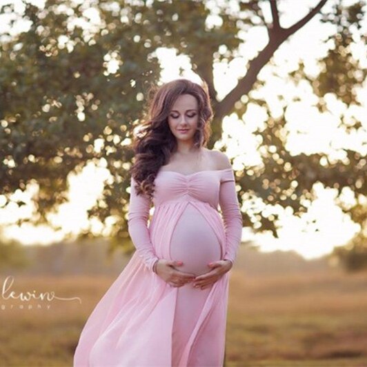 Maternity Dresses Long Maternity Photography Props Pregnancy Dress For Photo Shooting Pregnant Women Maxi Maternity Gown Clothes - MARC SHERL