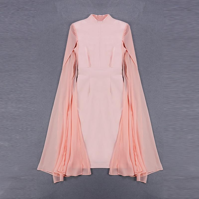 Designer Runway Dress Women's Stylish Cloak Sleeve Dress Party Dress - MARC SHERL