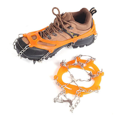 New 10 Teeth stainless Steel Ice Gripper Spike For Shoes Anti Slip Hiking Climbing Snow Spikes Crampons Cleats Claws Grips Boots - MARC SHERL