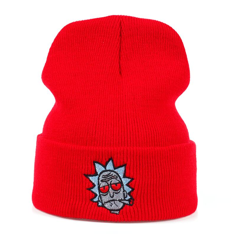 Winter Embroidery Knitted Hat Cartoon Beanie Outdoor Skiing Knit Hat - MARC SHERL