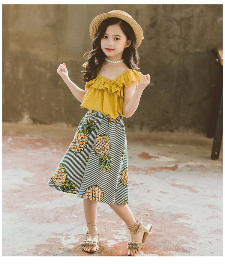 Girls Clothes Set 2020 Summer Fashion Kids Clothes Tops+Dress 2Pcs Outfits For Girls Suit Toddler Girl Clothes Children Clothing - MARC SHERL