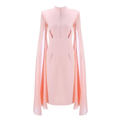 Designer Runway Dress Women's Stylish Cloak Sleeve Dress Party Dress - MARC SHERL