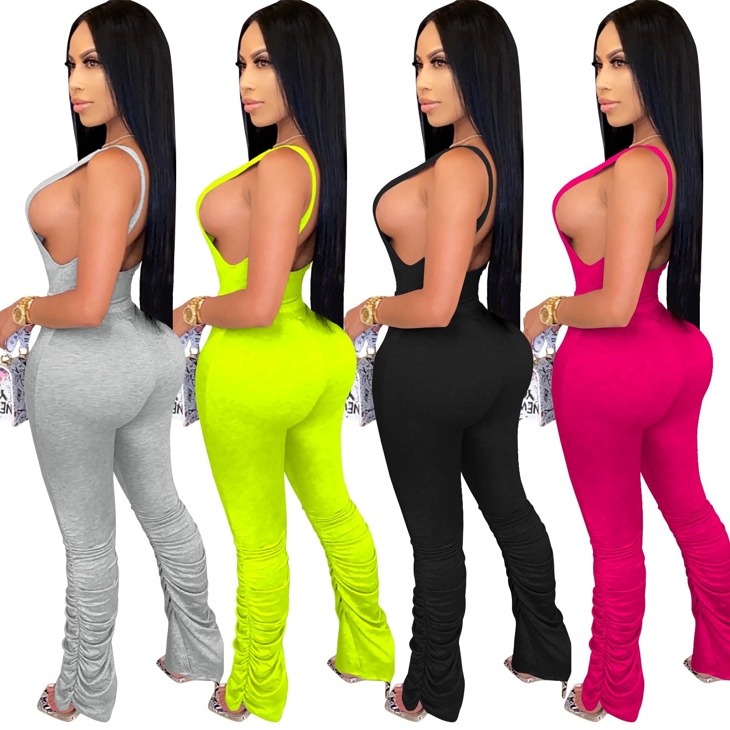 Cutubly Solid 2 Two Piece Set Sleeveless Women Outfits Sets Lace Up Casual Woman Sets O-Neck Sexy Female Pants Suit - MARC SHERL