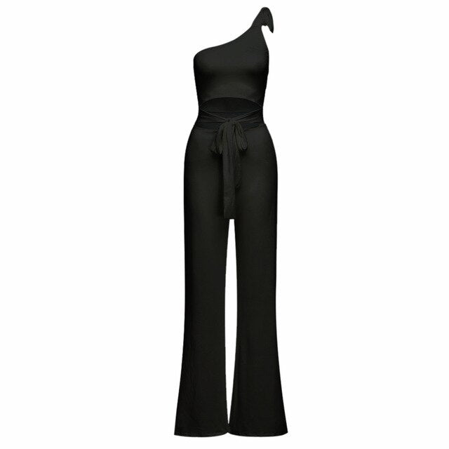 NEW Women playsuits and jumpsuits Solid Sleeveless Strapless Bandage Jumpsuit Long Wide Leg Trousers combi pantalon femme#XB35 - MARC SHERL