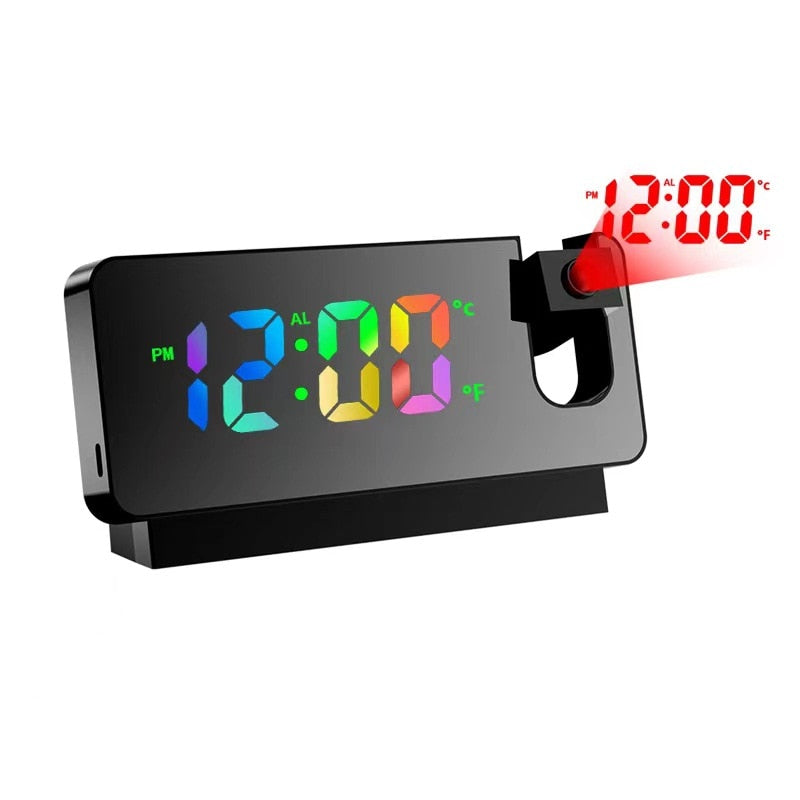 New 3D Projection Alarm Clock LED Mirror