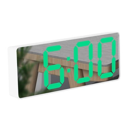 New 3D Projection Alarm Clock LED Mirror