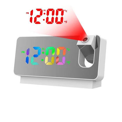 New 3D Projection Alarm Clock LED Mirror