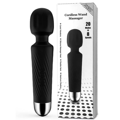 Cordless Wand Massager 8 Speeds & 20 Modes Handheld Personal Neck Shoulder Massager for Muscle Tension Stress Relief Health Care - MARC SHERL