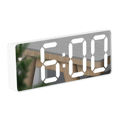 New 3D Projection Alarm Clock LED Mirror