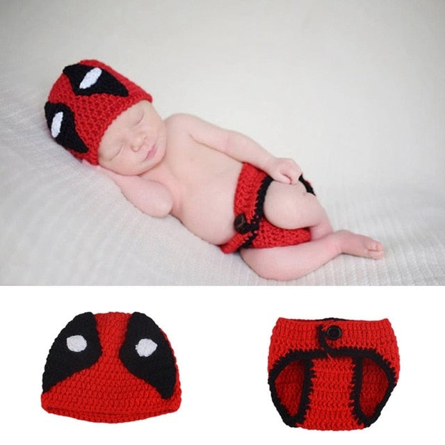 Baby Cap Crocheted Baby Hat Boy Christmas Outfit New Born Photography Props Handmade Knitted Photo Prop Infant Accessories - MARC SHERL