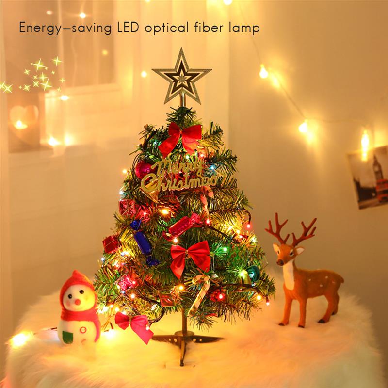 60Cm Kerstboom Met Led Licht En Ornament Tafel Decoratie Xmas Party Ornament Voor Home Office Etalage - MARC SHERL