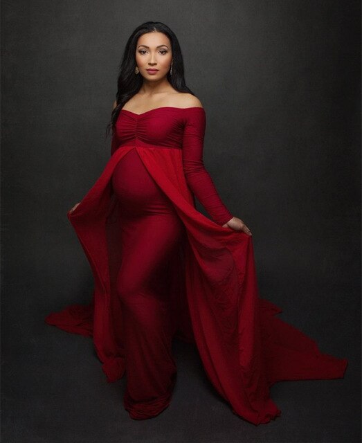 Maternity Dresses Long Maternity Photography Props Pregnancy Dress For Photo Shooting Pregnant Women Maxi Maternity Gown Clothes - MARC SHERL