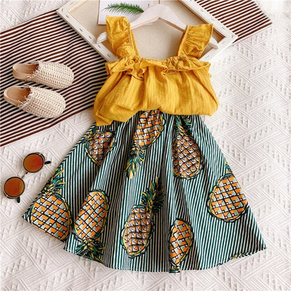 Girls Clothes Set 2020 Summer Fashion Kids Clothes Tops+Dress 2Pcs Outfits For Girls Suit Toddler Girl Clothes Children Clothing - MARC SHERL