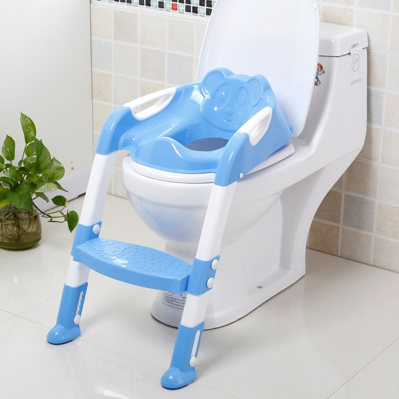 New Fold Baby Potty Training Seat With Adjustable Step Stool Toilet T - MARC SHERL