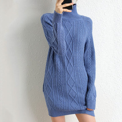 Long Sweater Dress Women Turtleneck Autumn Thick Pullover knitted Winter Jumper Cashmere Merino Wool Oversized Sweater - MARC SHERL