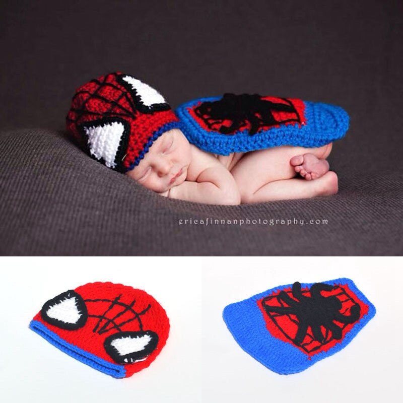 Baby Cap Crocheted Baby Hat Boy Christmas Outfit New Born Photography Props Handmade Knitted Photo Prop Infant Accessories - MARC SHERL