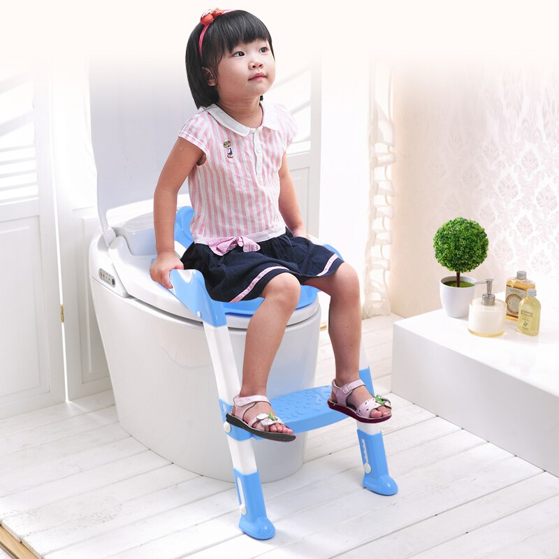 New Fold Baby Potty Training Seat With Adjustable Step Stool Toilet T - MARC SHERL