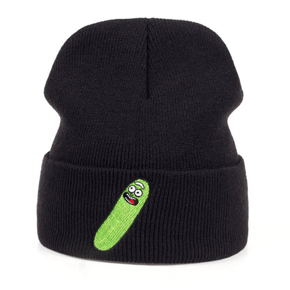 Winter Embroidery Knitted Hat Cartoon Beanie Outdoor Skiing Knit Hat - MARC SHERL