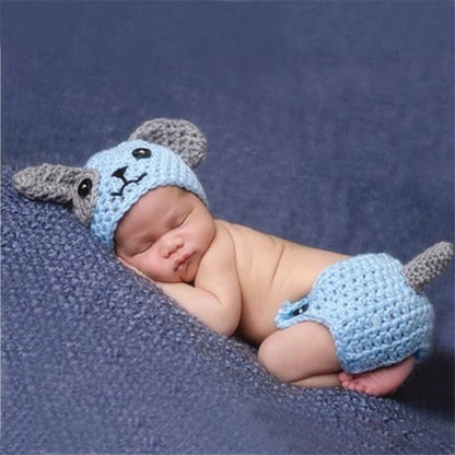 Baby Cap Crocheted Baby Hat Boy Christmas Outfit New Born Photography Props Handmade Knitted Photo Prop Infant Accessories - MARC SHERL