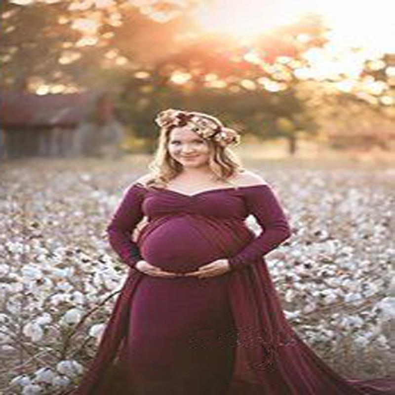 Maternity Dresses Long Maternity Photography Props Pregnancy Dress For Photo Shooting Pregnant Women Maxi Maternity Gown Clothes - MARC SHERL