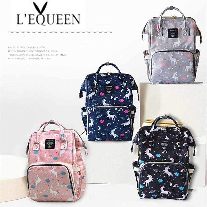 Lequeen Fashion Mummy Maternity Nappy Bag Large Capacity Nappy Bag Travel Backpack Nursing Bag for Baby Care Women's Fashion Bag - MARC SHERL