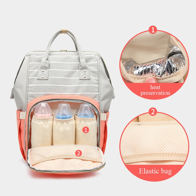 Lequeen Fashion Mummy Maternity Nappy Bag Large Capacity Nappy Bag Travel Backpack Nursing Bag for Baby Care Women's Fashion Bag - MARC SHERL