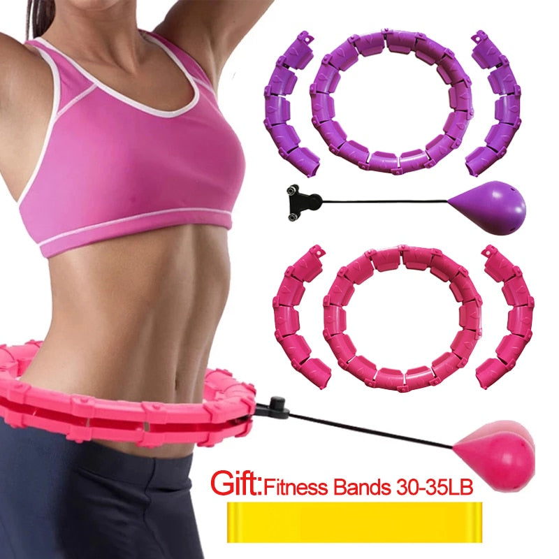 24 Sections Adjustable Sport Hoops Abdominal Thin Waist Exercise Detachable Massage Fitness Hoops Gym Home Training Weight Loss - MARC SHERL