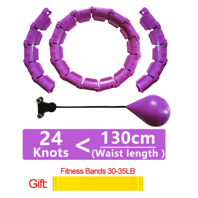 24 Sections Adjustable Sport Hoops Abdominal Thin Waist Exercise Detachable Massage Fitness Hoops Gym Home Training Weight Loss - MARC SHERL